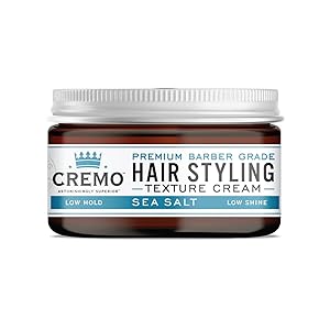 Cremo Premium Barber Grade Hair Styling Sea Salt Texture Cream, Low Hold, Low Shine, 4 Ounce