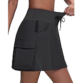 MIVEI Women's 16" 20" Hiking Cargo Skort Skirt - High Waisted Golf Dressy Casual Workout Sport Skirt with Liner Quick Dry