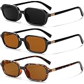 GFUIARA Rectangle Retro Sunglasses for Women Men Trendy Small Square Frame 90s Style Sunnies