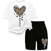 LKALPSQ Little Girls Summer Clothes Set Teen Girls 2-Piece Outfit Trendy Short Outfits for Teens Size 6-12 Years