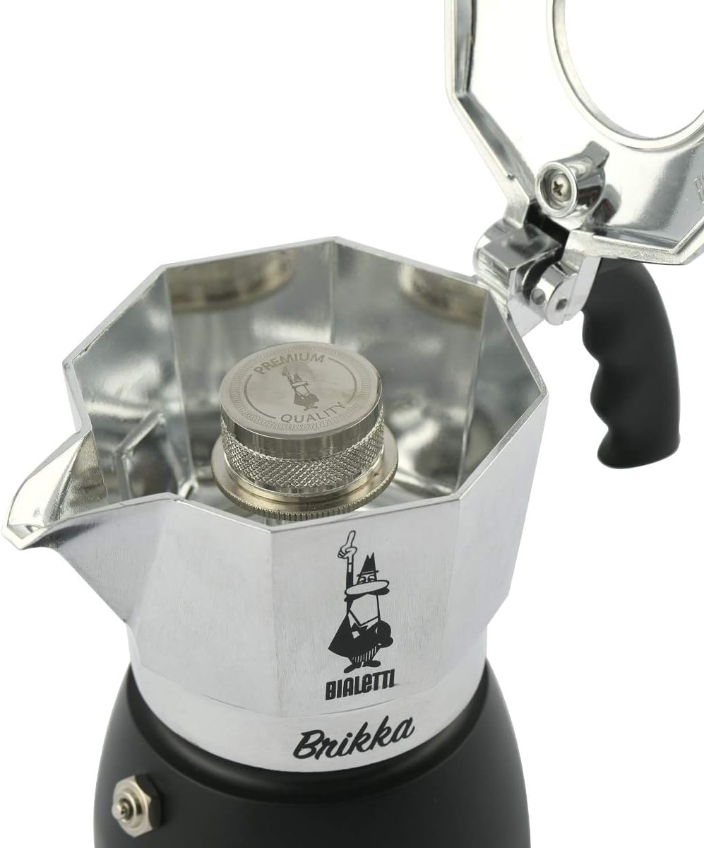 Bialetti 8006363023085 Bialetti Brikka 2 Cup Coffee Maker Metallic