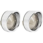 CARGLETRUE Motorcycle Turn Signals Lens Cover Visor Bullet Light cover | Fit for Harley Dyna Sportster Softail Touring Street Glide Road King 2000-2025 Chrome Housing &ndash; Grey Lens