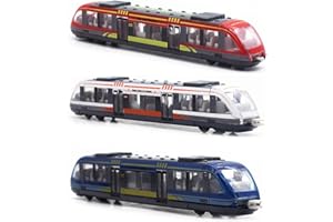 OTONOPI Toy Train Set High Speed Locomotive Engine Die Cast Model Car Sliding Linked Subway Bullet Train Set for Kids Pack of 3