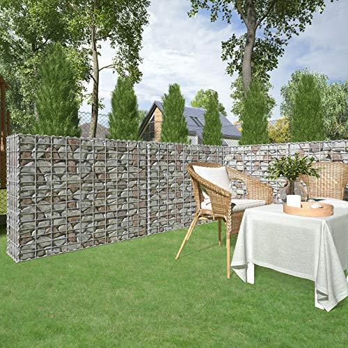 LARMNEE Gabionen 100 x 30 x 80 cm, 5er Set, Steinkorb, Steingabione, Maschenweite 10 x 5 cm, aus rostfreiem verzinktem… – Bild 3