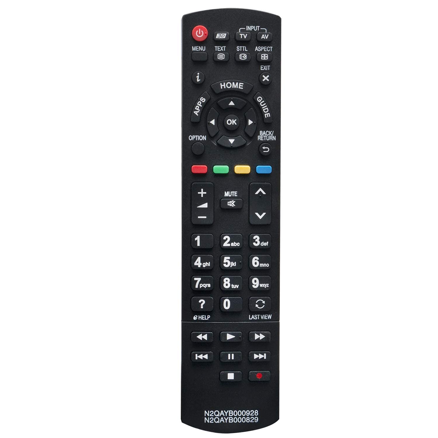 VINABTY N2QAYB000928 N2QAYB000829 Replacement Remote Control for Panasonic TV TX-39AST656 TX-42AS740B TX-55ASW754 TX-39ASW654 TX-40AS640B TX-40AX630B TX-42AS750E TX-47AS740B TX-55ASM651 TX-P50ST60B