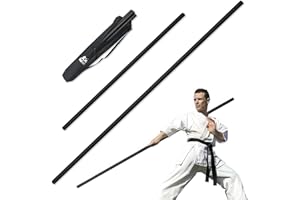PHYSKOW 4ft & 6ft Collapsible Bo Staff – Foam-Padded Martial Arts Training Staff for Safe Practice, Portable Design with Carry Bag