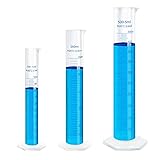 HUAOU 3pcs Plastic Graduated Cylinders - 100 250