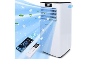 Aigostar Portable Air Conditioners, 10000 BTU（6500 BTU SACC）Smart 4-in-1 Dehumidifier, Fan, AC Unit, WIFI App & Remote Control, Compatible with Alexa & Google Assistant, 24H Timer, Window Kit, White