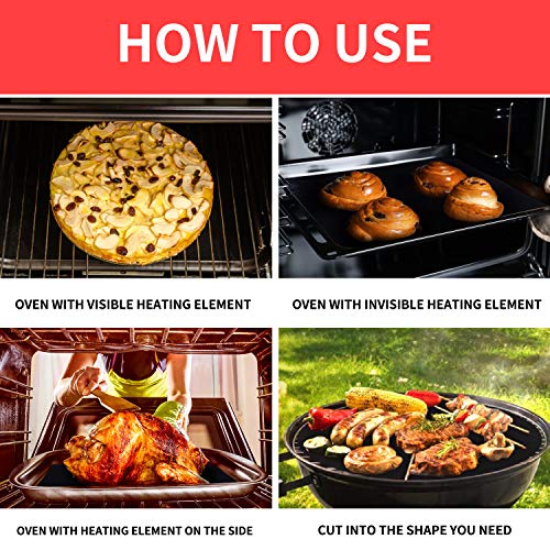 bemece Non-Stick Grill Mats, BBQ Cooking Mats Use on Gas &Charcoal Grill