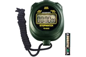 MUSHPORT Stopwatch Timer with Countdown, ON/Off No Clock No Date Simple Operation, Digital Stop Watch for Sports Kids Coaches Swimming Running, Green