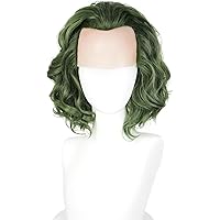 Unisex Short Bald Wig - Silver & Light Green Halloween Costume Wig For Adults (Includes Free Wig Cap)