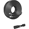 Cat 6 Ethernet Cable 75 ft, Outdoor Indoor Long Cat6 RJ45 Internet Network Patch Cable, Pure Bare Copper Cord, Black
