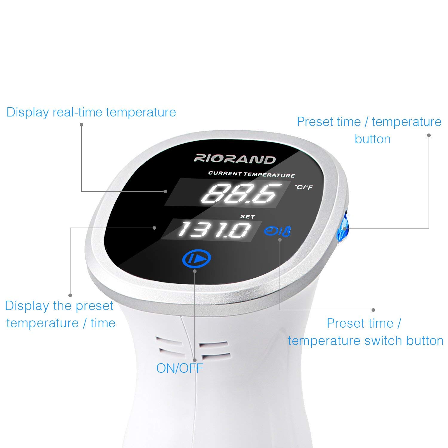 Sous Vide Stick, Präzisionskochtopf Immersion Zirkulator, 850W (Weiß)）（MEHRWEG）