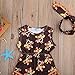 Baby Girls Sleeveless Full Thanksgiving Turkeys Print Pom Pom Romper with Headband (0-6M, Coffee)