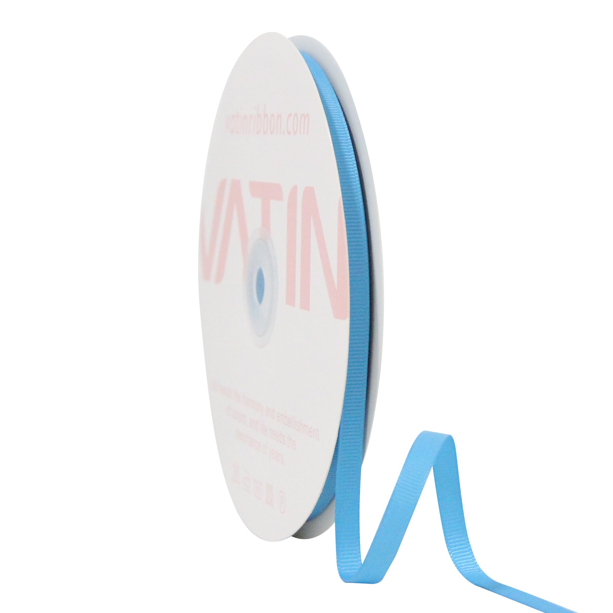 VATIN Solid 6 mm X 45 Metres Turquoise Grosgrain Ribbon 45 Metres Each Roll Perfect for Crafts, Wedding Decor, DIY Hair Accessories, Sewing, Gift Package Wrapping and More