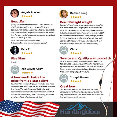 image for Huntingdoor Traditional Longbow Handmade Wooden Horsebow One-Piece Arc