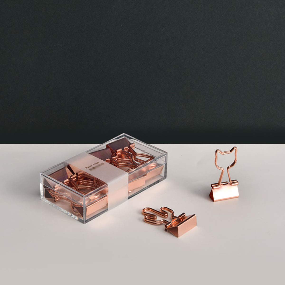 Rose Gold Metal Binder Clips with Cute Cat Shaped 0.74\