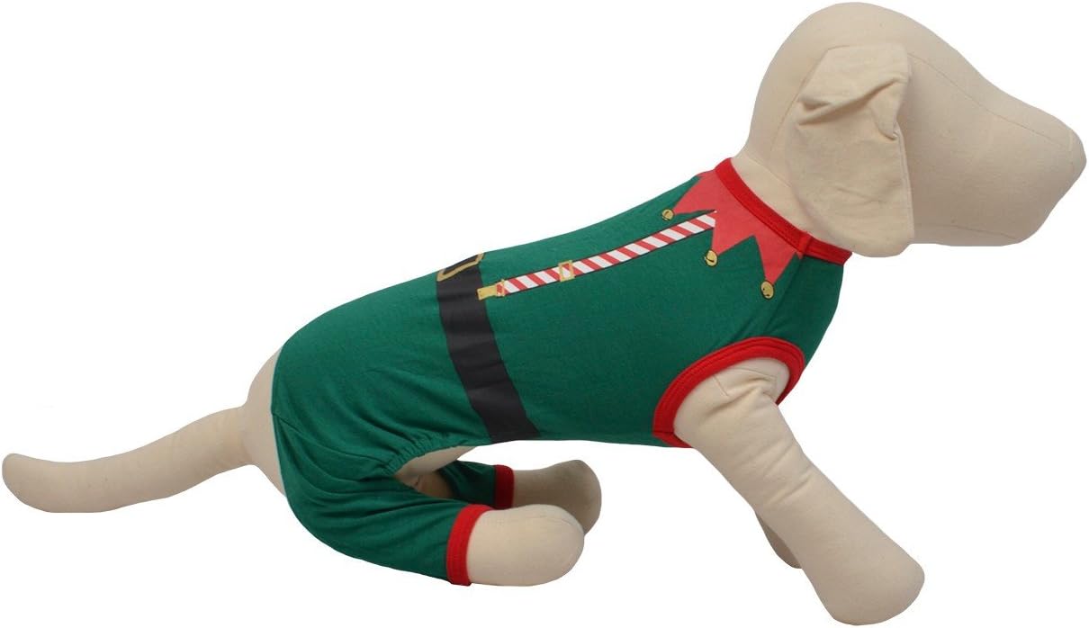 Green Elf Pet Pajamas (M) Pet Supplies