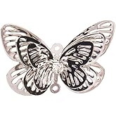 longsheng 10pcs Silver Butterfly Hanging Suncatcher DIY Metal Parts Hand-Crafts
