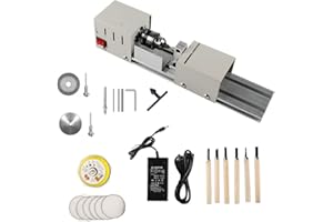 BAENRCY Mini Lathe Machine 12V-24VDC 96W Mini Wood Lathe Milling Accessories for DIY Woodworking Wood Drill Rotary Tool (Group 2)