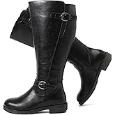 Luoika Women's Extra Wide Calf Cowboy Knee High Boots