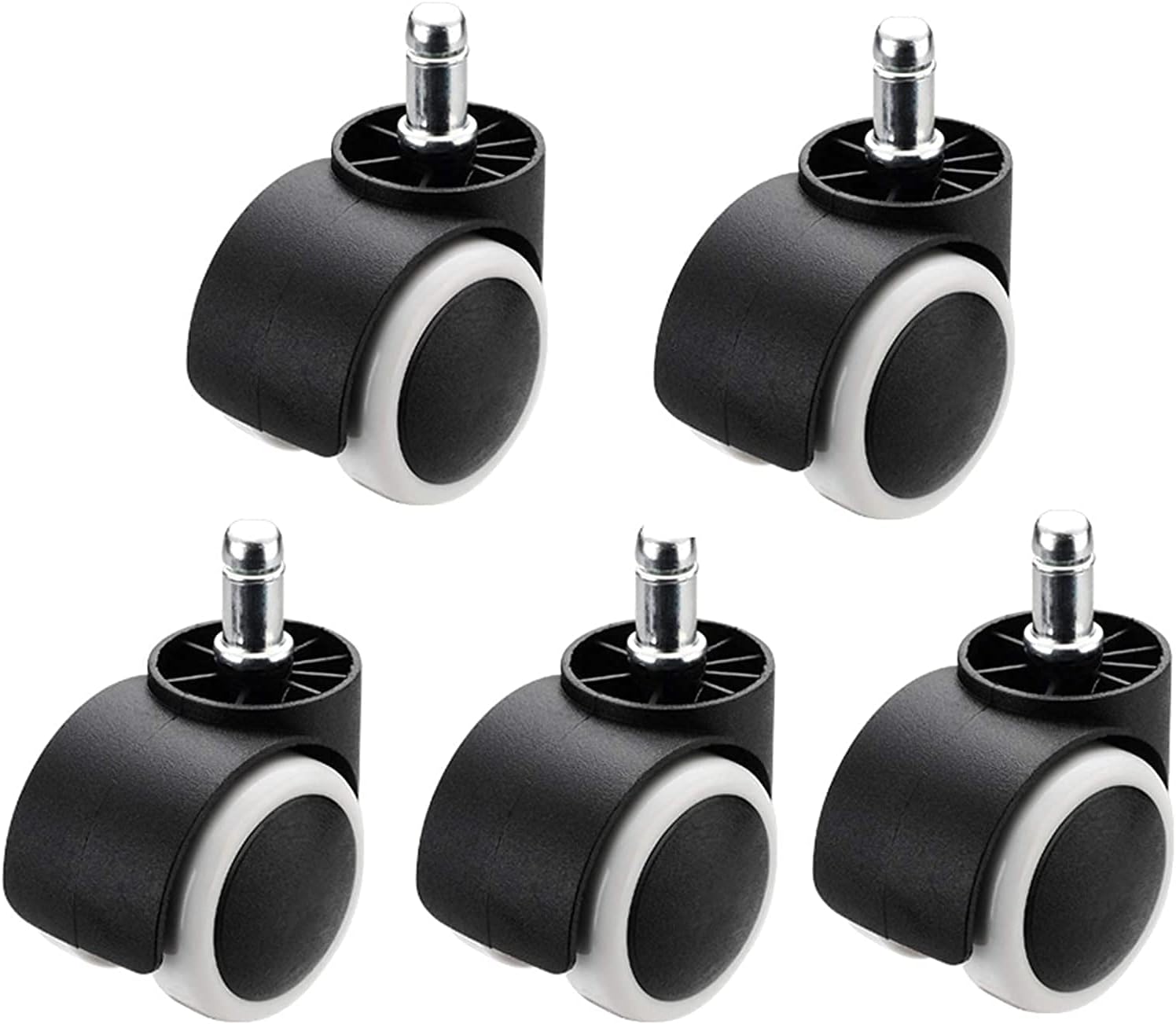 5 Pieces Office Chair Castors, 50 mm Office Caster Swivel Replacement