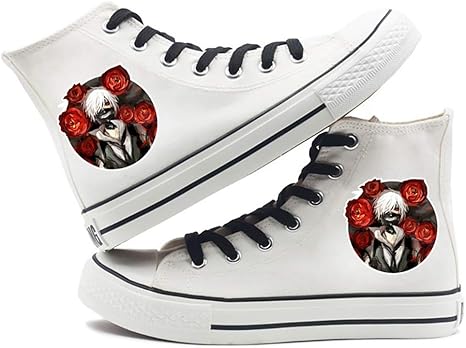Amazon ハイトップスニーカー キャンバスシューズ ハイトップシューズ 黒白スニーカー 東京喰種トーキョーグール コスプレ メンズ レディース コスプレ 仮装 通販