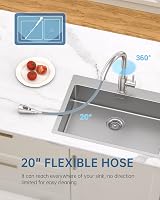 APPASO Kitchen Tap with Pull Out Spray 360° Swivel Brushed Stainless Steel view 3