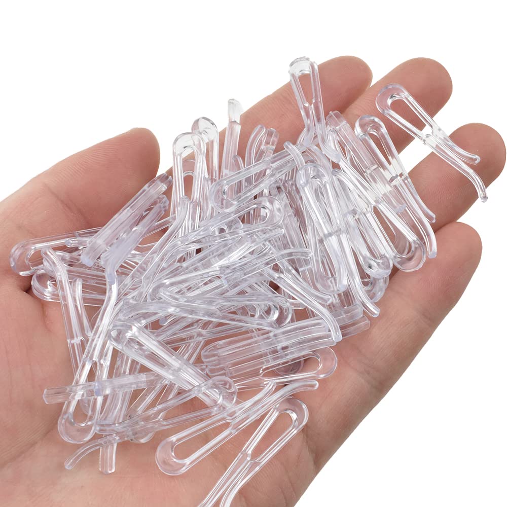 Photo 1 of HAHIYO 1.5inch/38mm 200Pcs Clear Plastic U Shape Alligator Clip, Clothespin Fabric Clip Garment Shirt Folding Clip Toothless for Sewing Room Folding Sock Tie Pant Securing Fabric to Comic Book Board