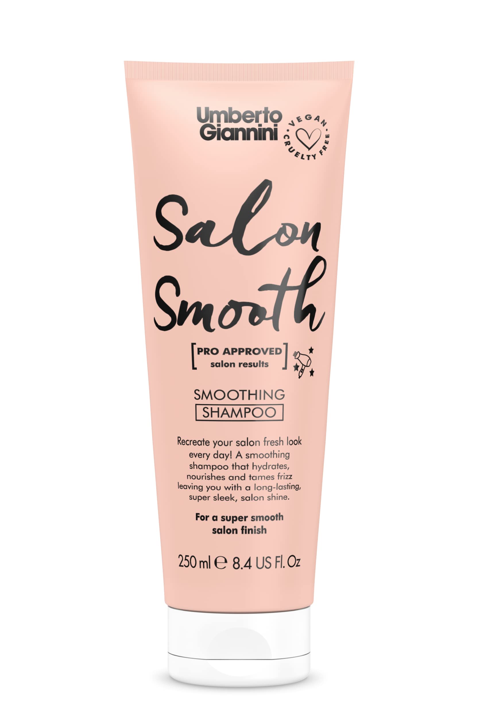 Umberto Giannini - Smooth Shampoo with Avocado Oil - Defrizz and Hydrate - Vegan & Cruelty Free Salon Smooth Haircare, 250 ml (Pack of 1)
