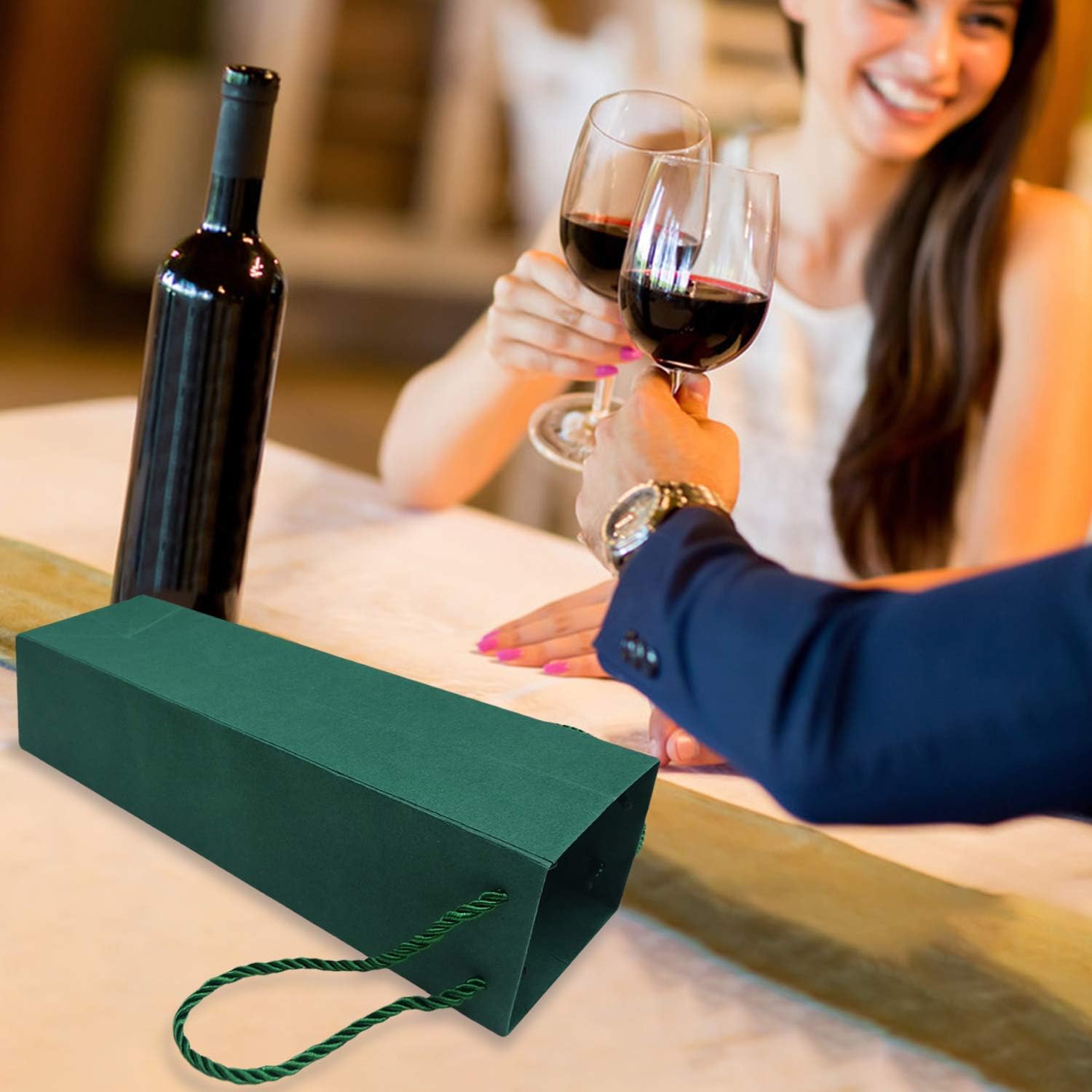 Premium Wine Gift Bags, Luxury Bottle Bags with Strong Rope Handles for Christmas Party Wine Gifts (10pcs) - Image 5