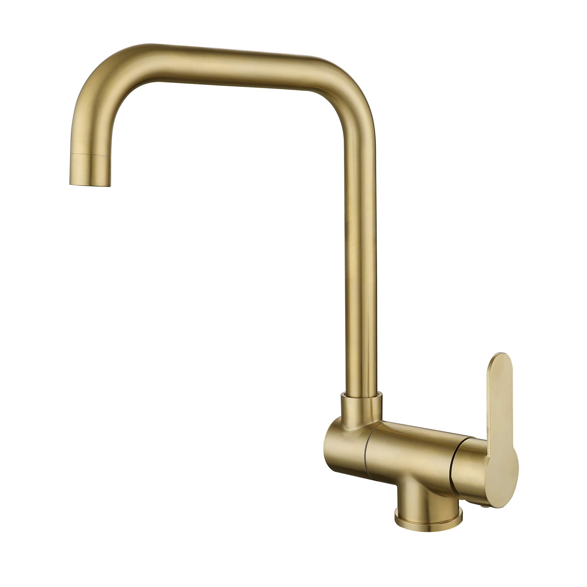 Folding Kitchen Mixer Tap with Window and Gold Copper Faucet for Hot and Cold Water Adjustable 360° Swivel for Sink in Front of Window