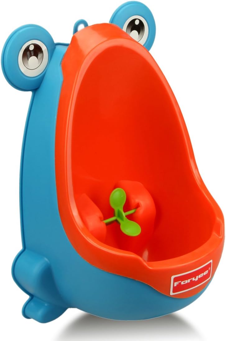 FORYEECute Frog Potty Training Urinal for Boys with Funny Aiming Target - Blue