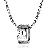 BIYONGDE Rotatable Ring Pendant Necklace for men, Ring with Arabic Numerals, Masculine Cool Punk Rock