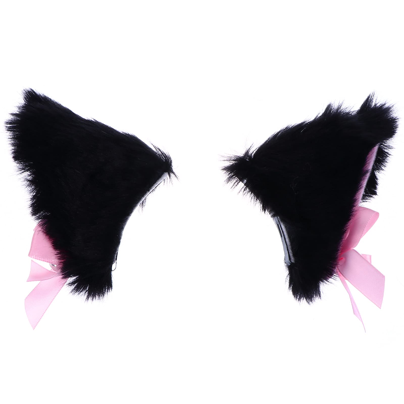 FRCOLOR 1 Pair Cat Ear Barrettes Plush Cat Ear Hair Clips Cute Animal Hair Pins Accessories for Cosplay Costume Party Style 3