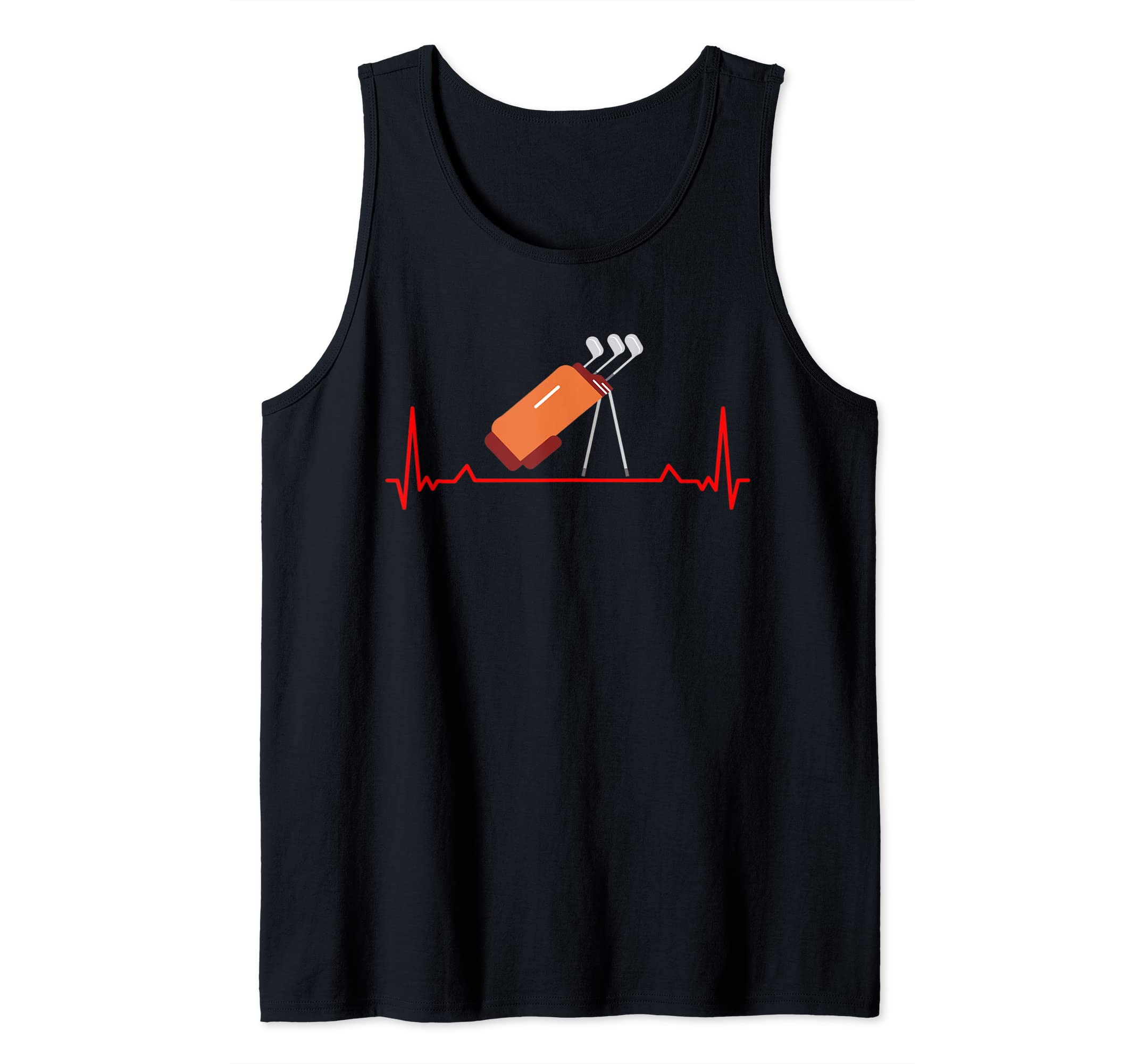 Ekg Heartbeat Pulse Line Golf Cart Bag Fun Golfer Tank Top