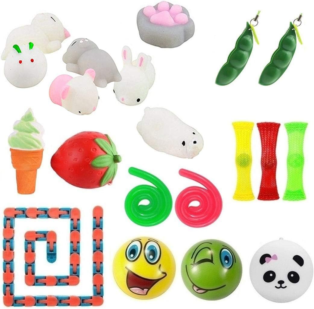 Kunshion 20 Pack Sensory Fidget Toys Bundle, Squeeze Widget Fidget Hand Toys Stress Relief Sensory Toys for ADD ADHD Anxiety Autism Relaxing Therapy