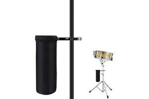 Lanrena Drum Stick Holder, Drumstick Bag Container with Metal Drum Stand Clamp Drum Stick Bag for Band, Drummer, Drumming Ent