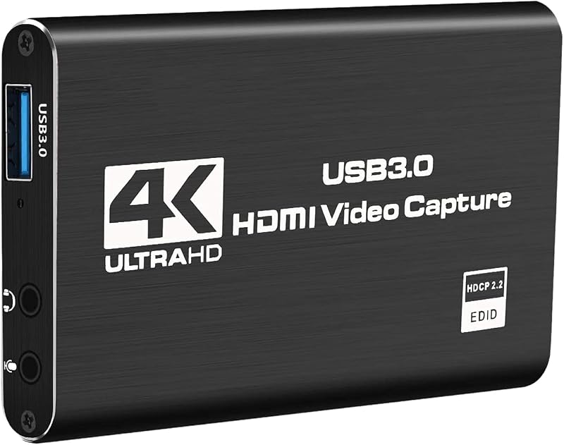 Knadgbft USB 3.0 4K Game Capture Card 1080P 60FPS Loop-Out Live Stream Switch