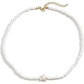 Nackiy Handmade Sea Shell Necklace for Women Summer Adjustable Natural Shell Collar Necklace