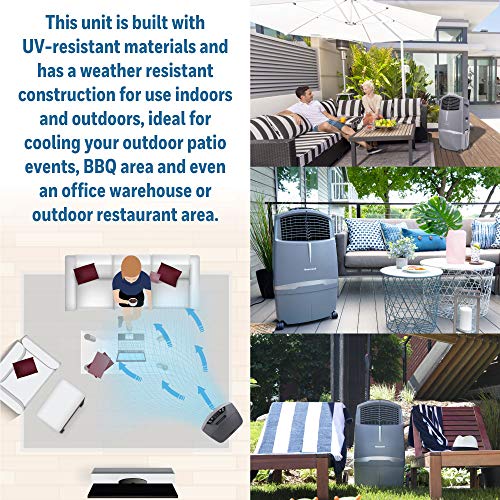 Honeywell 525 CFM Indoor Outdoor Portable Evaporative Cooler with Fan & Humidifier, Washable