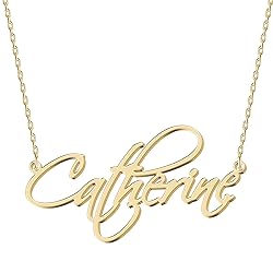 UMAGICBOX Personalized Catherine Name Necklace 18K