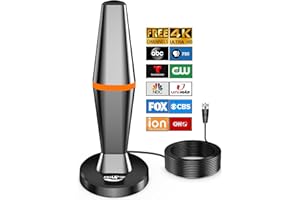 DGUPSP Digital TV Antenna for Smart Tv Indoor, 2024 Newest Indoor TV Antenna for Tv Without Cable with Strong Magnetic Base, 360° Reception HD Antenna for TV Indoor 4k, Tv Antenna for Local Channels ——All TV