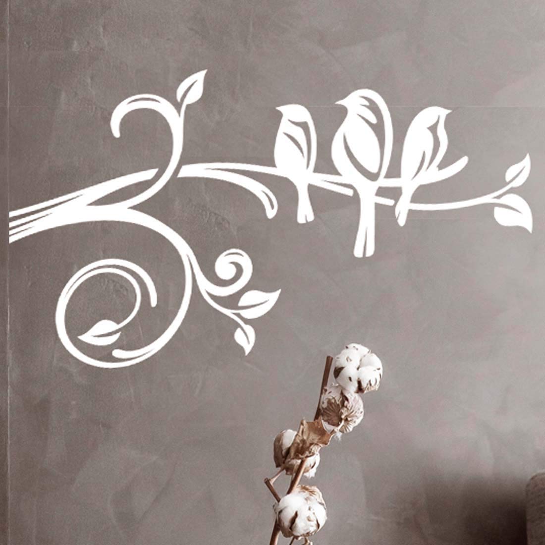 Birds Tree Branch Wall Stickers Bird Art Decal Bedroom Stickers Room Wallpaper Flower Decor Stencils Walls Nursery Removable Sticker Kid Living Room Vinyl Decals Floral transfers Window Decorative