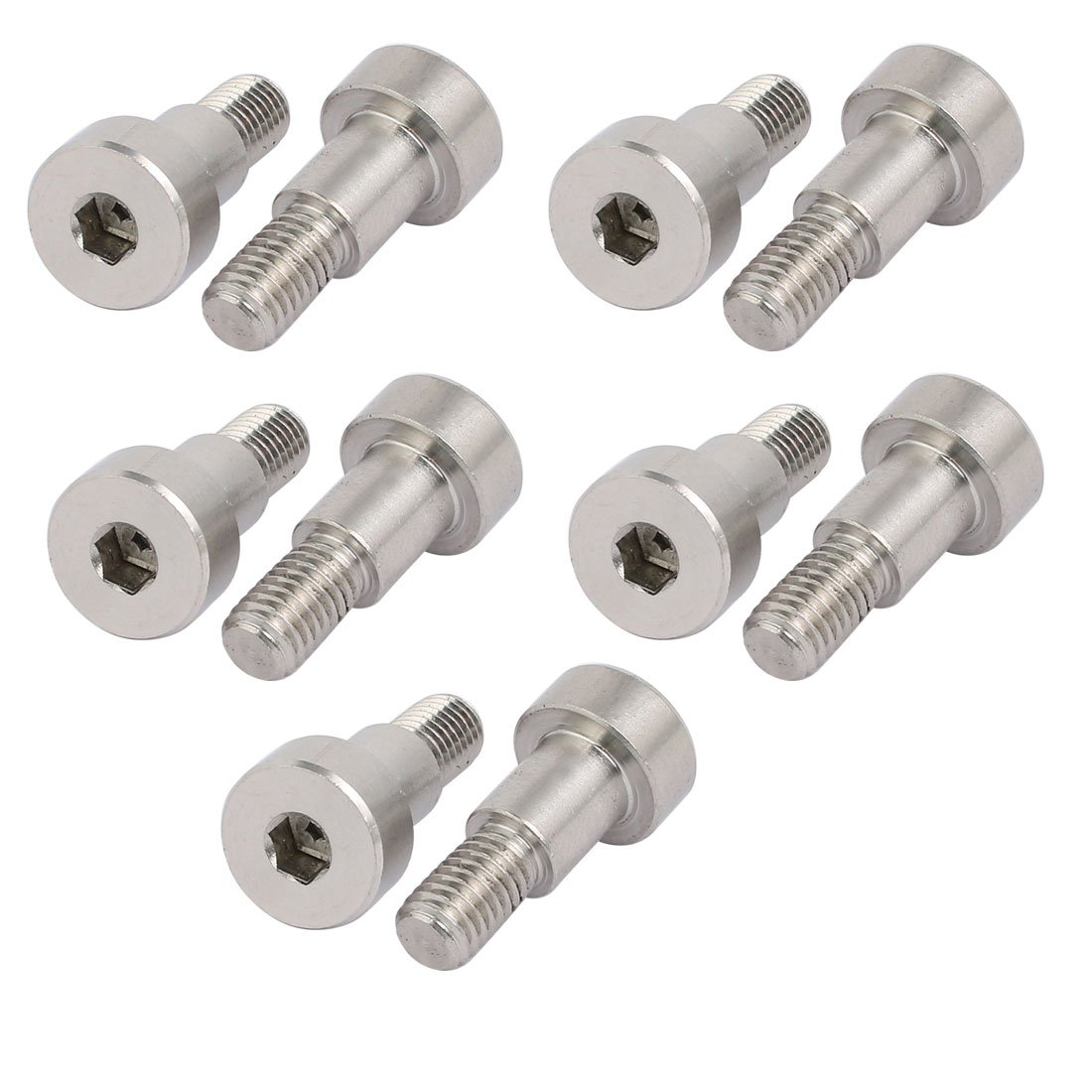 Sourcingmap 304 Stainless Steel Hex Socket Shoulder Bolt 10mm Shoulder Dia 12mm Shoulder Length M8 Thread 10pcs