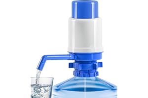 LIRCHES Manual Water Dispenser for 5 Gallon Bottle - Hand Press 5 Gallon Water Dispenser, Secure Fit on Crown Top Jugs - Adjustable Tube Length, Protective Spout Cap, Cleaning Brush, BPA-Free Food Grade