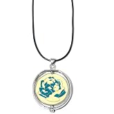 SONGCHANGJEWELRY Elegant Arcane Rose Pendant Necklace - Flip over design with delicately carved flowers - Gift to Witness Love and Friendship