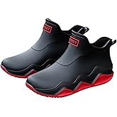 Womens Rain Boots Chelsea Low Top Non Slip Work Shoes Waterproof Oil Resistant Rubber Short Boots Comfortable Walking Water Shoes Garden Work, Food Service, Fishing Travel Booties