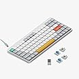 nuphy Air75 V2 Portable 75% Mechanical Keyboard,Wireless Keyboard,Supports Bluetooth/2.4G/USB-C RGB Bluetooth Keyboards,Compatible with Windows/Mac OS/Linux Systems White-Gateron Blue Switch