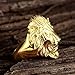 FANSING Mens Jewelry Stainless Steel Gold Lion Head Ring